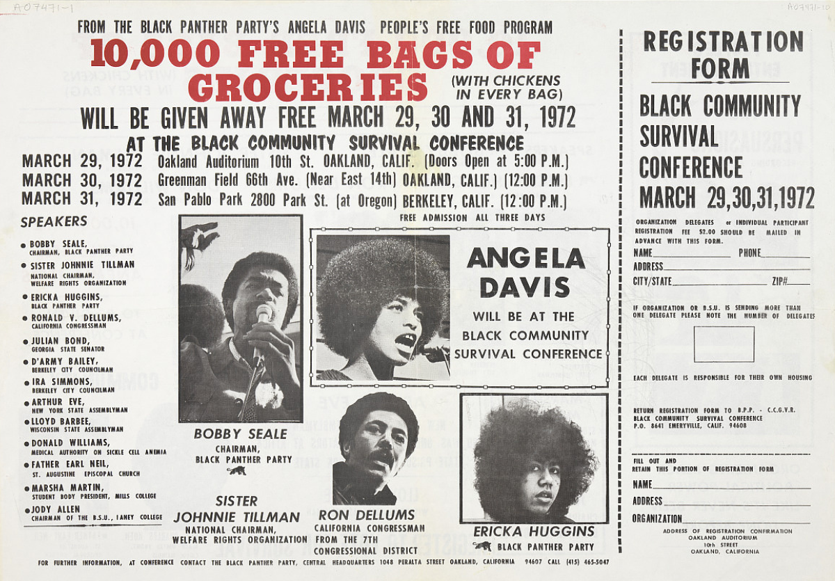 Poster: The Black Panther Party's Angela Davis People's Free Food Program