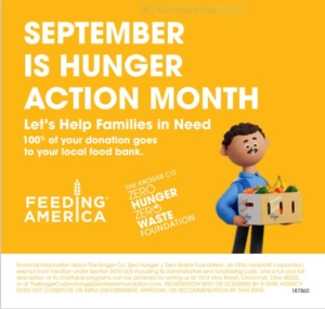 September is Hunger Action Month. Let's help families in need. 100% of your donation goes to your local food bank.