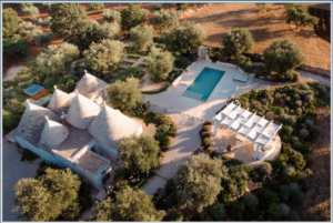 Aerial view of Puglia farmhouse