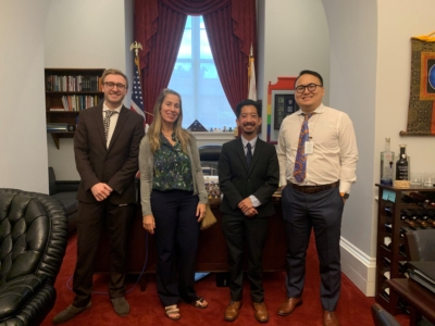 Congressional Staffer Joel Miller (left), Chief of Strategy and Partnerships Allison Pratt, Senior Policy Advocate Ezer Pamintuan and Congressional Staffer Lucas Lam ‘in community’, Washington D.C., September 2023. Photo Courtesy: Ezer Pamintuan