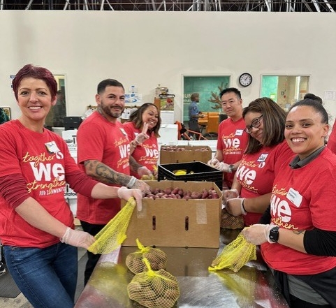 Volunteers with Safeway shirts on